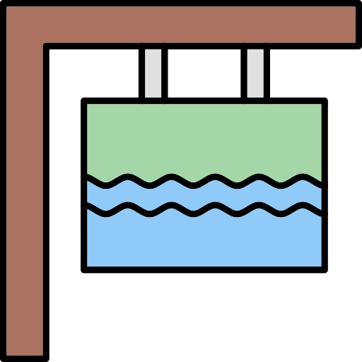 signo del río Generic Thin Outline Color icono