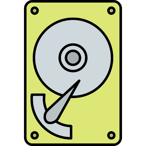 ハードディスク Generic Thin Outline Color icon