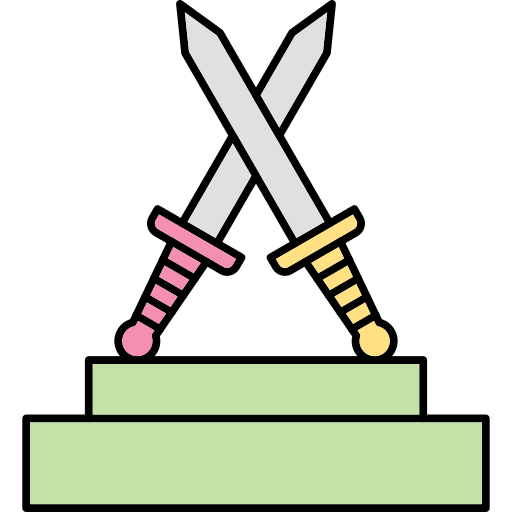 Épée Generic Thin Outline Color Icône