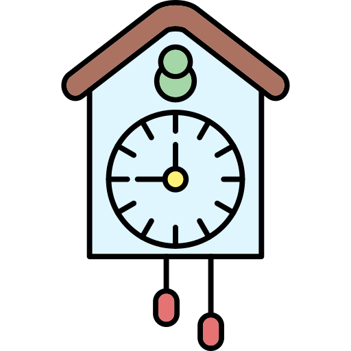 zegar z kukułką Generic Thin Outline Color ikona
