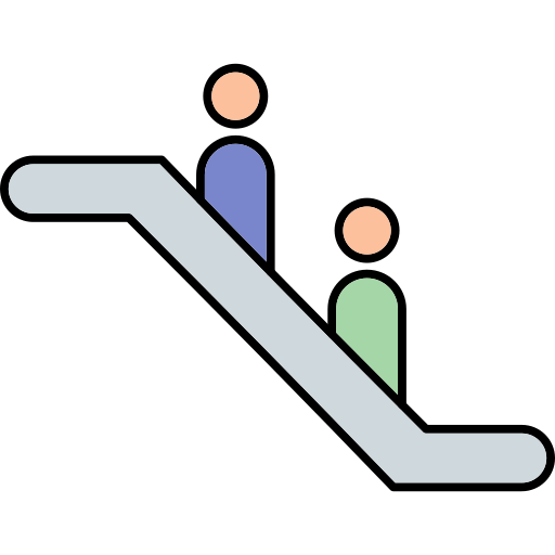 Escalator Generic Thin Outline Color icon