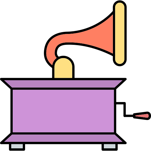grammofono Generic Thin Outline Color icona