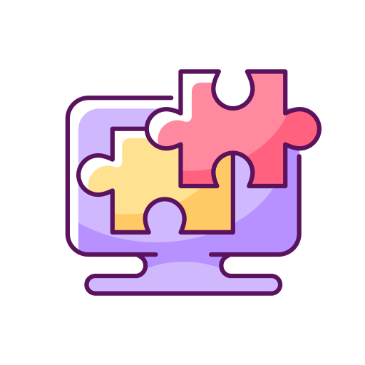 Puzzle Generic Thin Outline Color icon