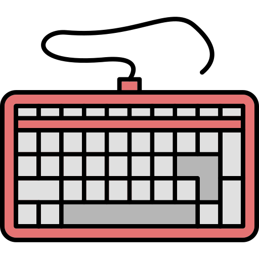 Keyboard Generic Thin Outline Color icon