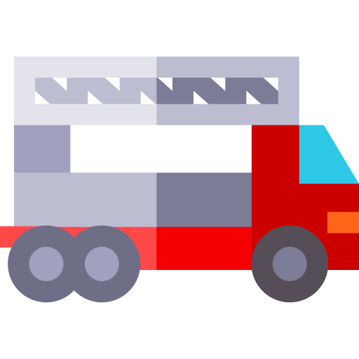 camion de pompier Basic Straight Flat Icône