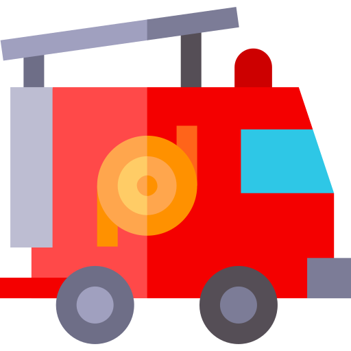 camion dei pompieri Basic Straight Flat icona