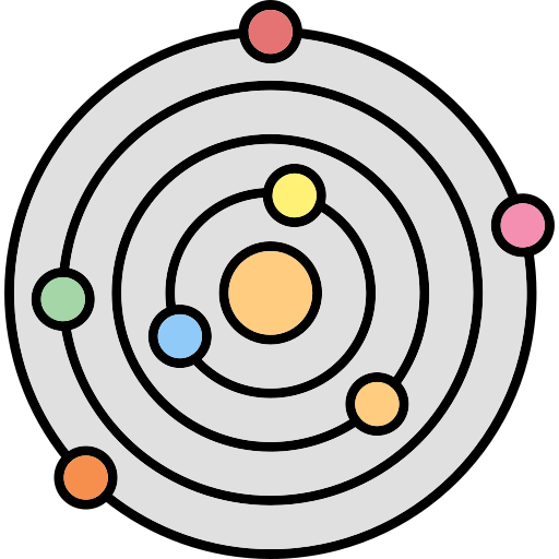 Орбиты Generic Thin Outline Color иконка