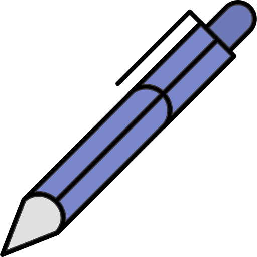 długopis Generic Thin Outline Color ikona