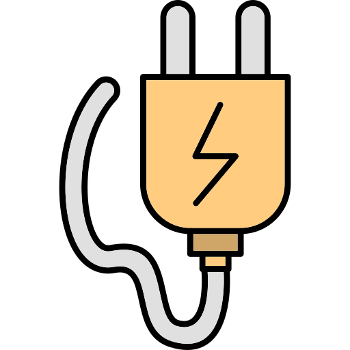 Plug Generic Thin Outline Color icon