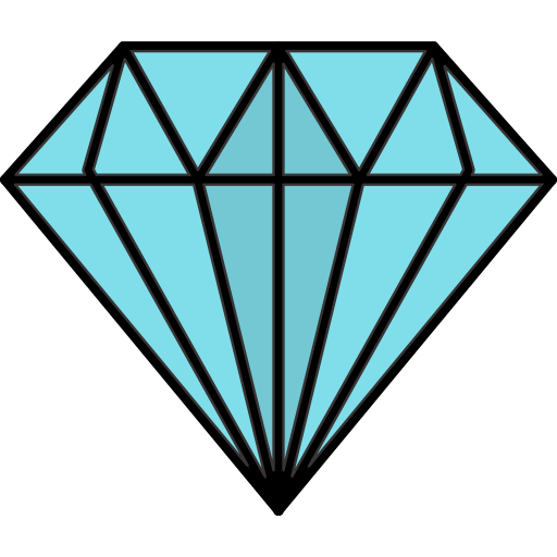 다이아몬드 Generic Thin Outline Color icon