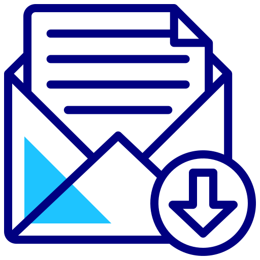 Inbox Inipagistudio Blue icon