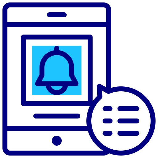 campana de notificación Inipagistudio Blue icono