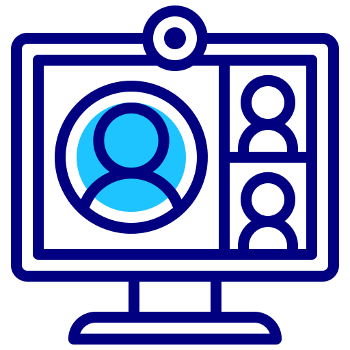 video conferencia Inipagistudio Blue icono