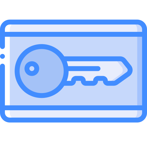 Room key Basic Miscellany Blue icon