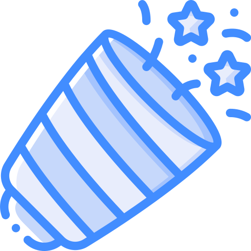 Party popper Basic Miscellany Blue icon