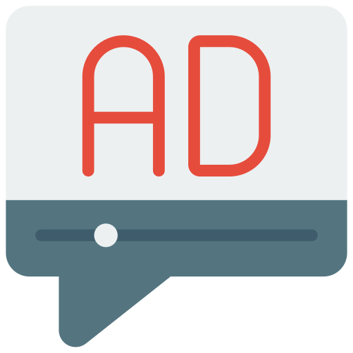 Video ad Basic Miscellany Flat icon