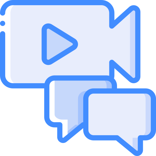 Video chat Basic Miscellany Blue icon