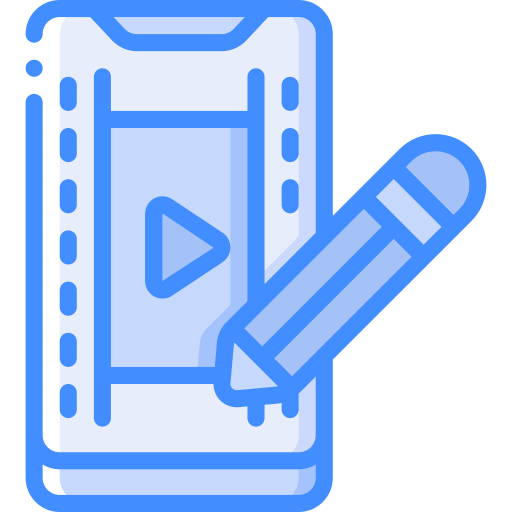 Edit video Basic Miscellany Blue icon