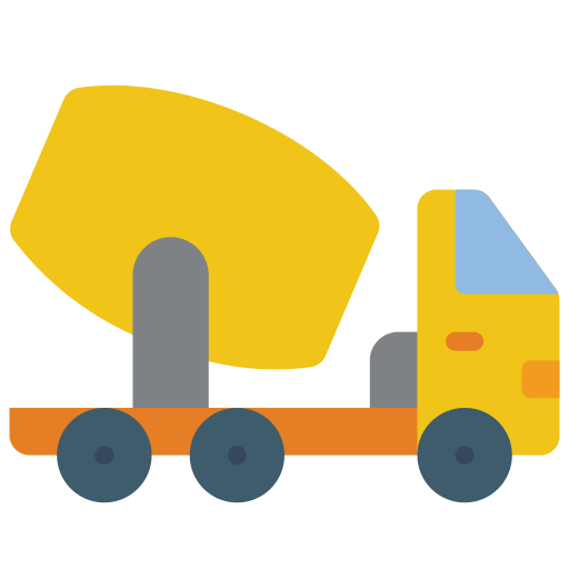 camión de cemento Basic Miscellany Flat icono