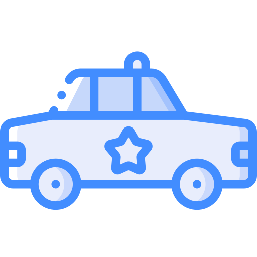 politieauto Basic Miscellany Blue icoon