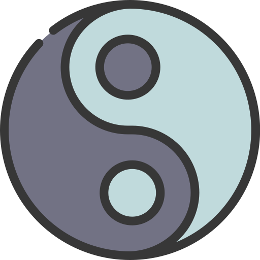 Ying yang Juicy Fish Outline icon