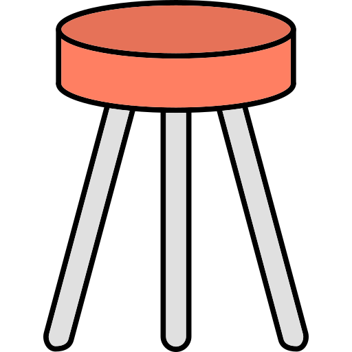 Stool Generic Thin Outline Color icon