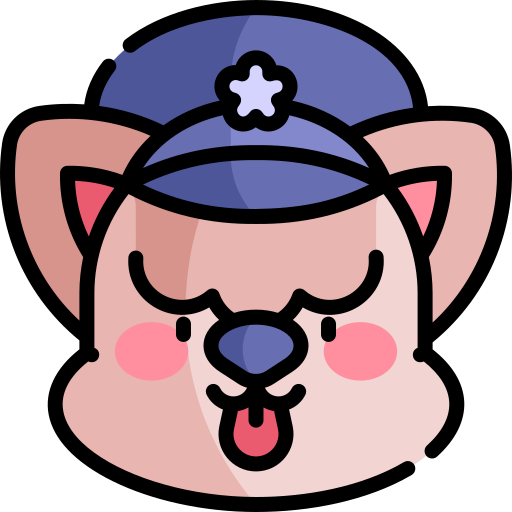 chien policier Kawaii Lineal color Icône