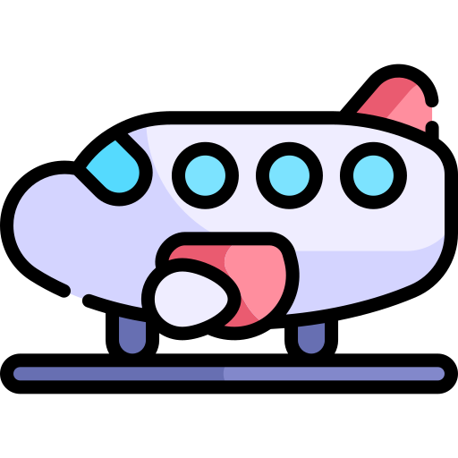 vliegtuig Kawaii Lineal color icoon