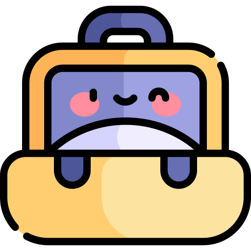 bagage Kawaii Lineal color icoon