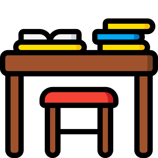 Desk Basic Miscellany Lineal Color icon