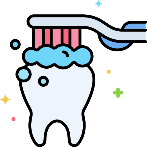myć zęby Flaticons Lineal Color ikona
