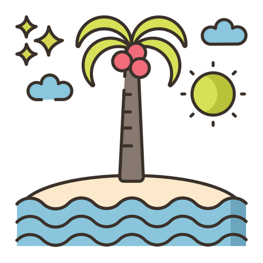 пляж Flaticons Lineal Color иконка