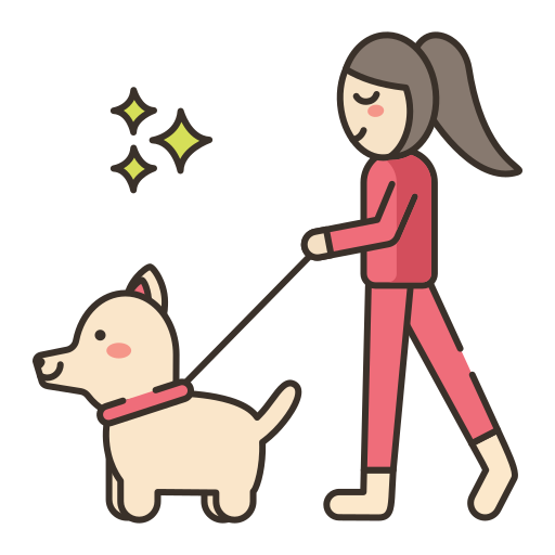 Dog walking Flaticons Lineal Color icon
