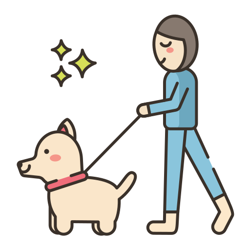 cane che cammina Flaticons Lineal Color icona