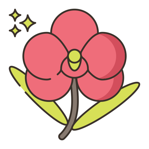 orchidee Flaticons Lineal Color icon