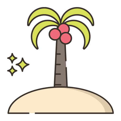 drzewo palmowe Flaticons Lineal Color ikona