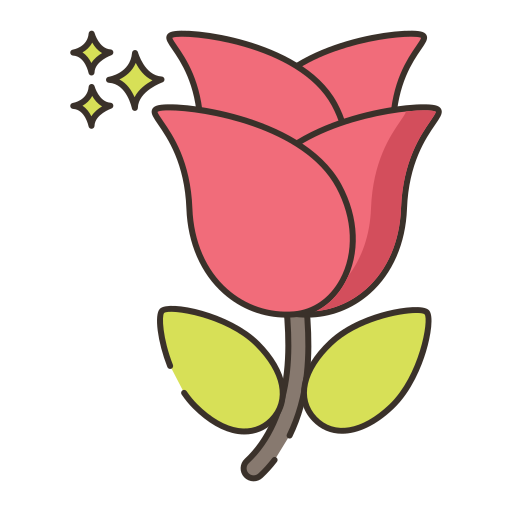Rose Flaticons Lineal Color icon