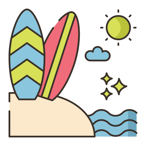 plaża Flaticons Lineal Color ikona