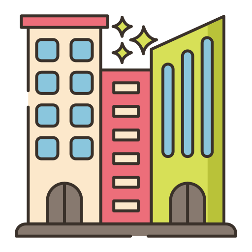 miasto Flaticons Lineal Color ikona