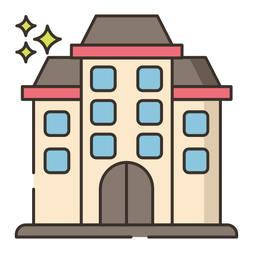 hotel Flaticons Lineal Color icona