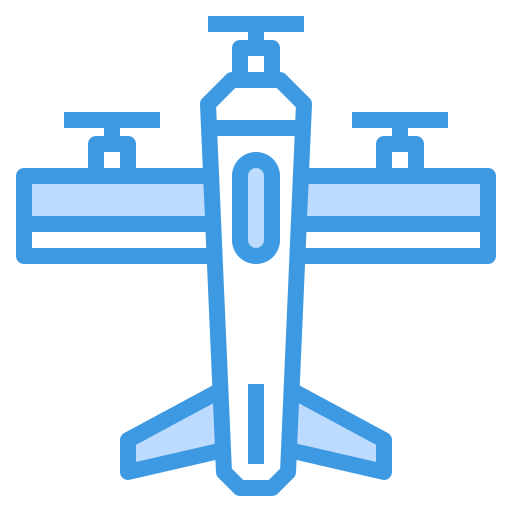 vliegtuig itim2101 Blue icoon