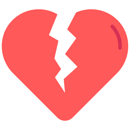 Broken heart Good Ware Flat icon