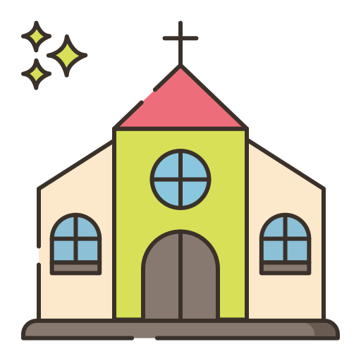 교회 Flaticons Lineal Color icon