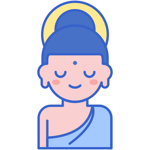 Buddha Flaticons Lineal Color icon