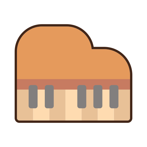 grote piano Flaticons Lineal Color icoon