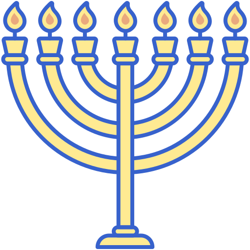 menorah Flaticons Lineal Color icona