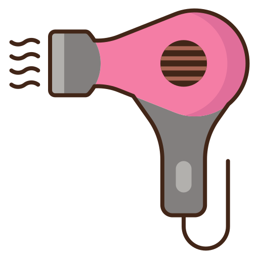 secador de pelo Flaticons Lineal Color icono