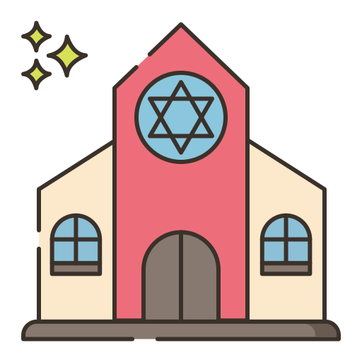 유태 교회당 Flaticons Lineal Color icon