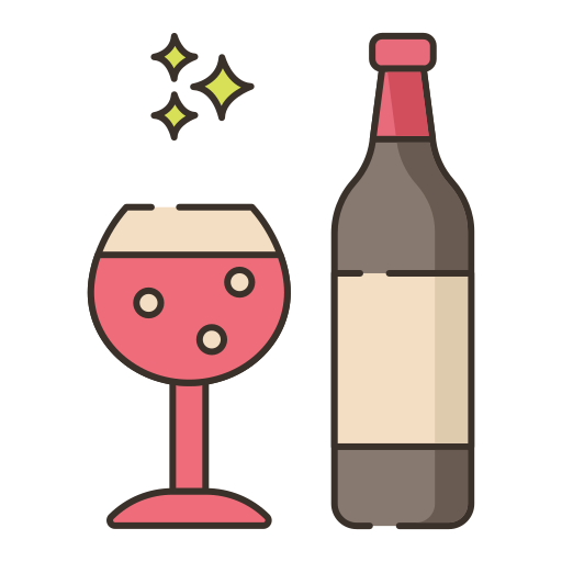 와인 Flaticons Lineal Color icon