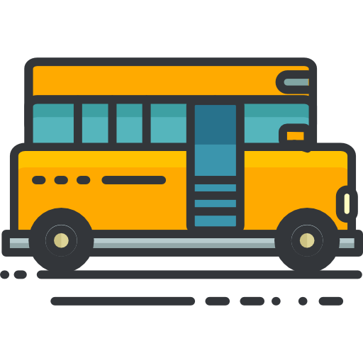 autobus szkolny Roundicons Premium Lineal Color ikona
